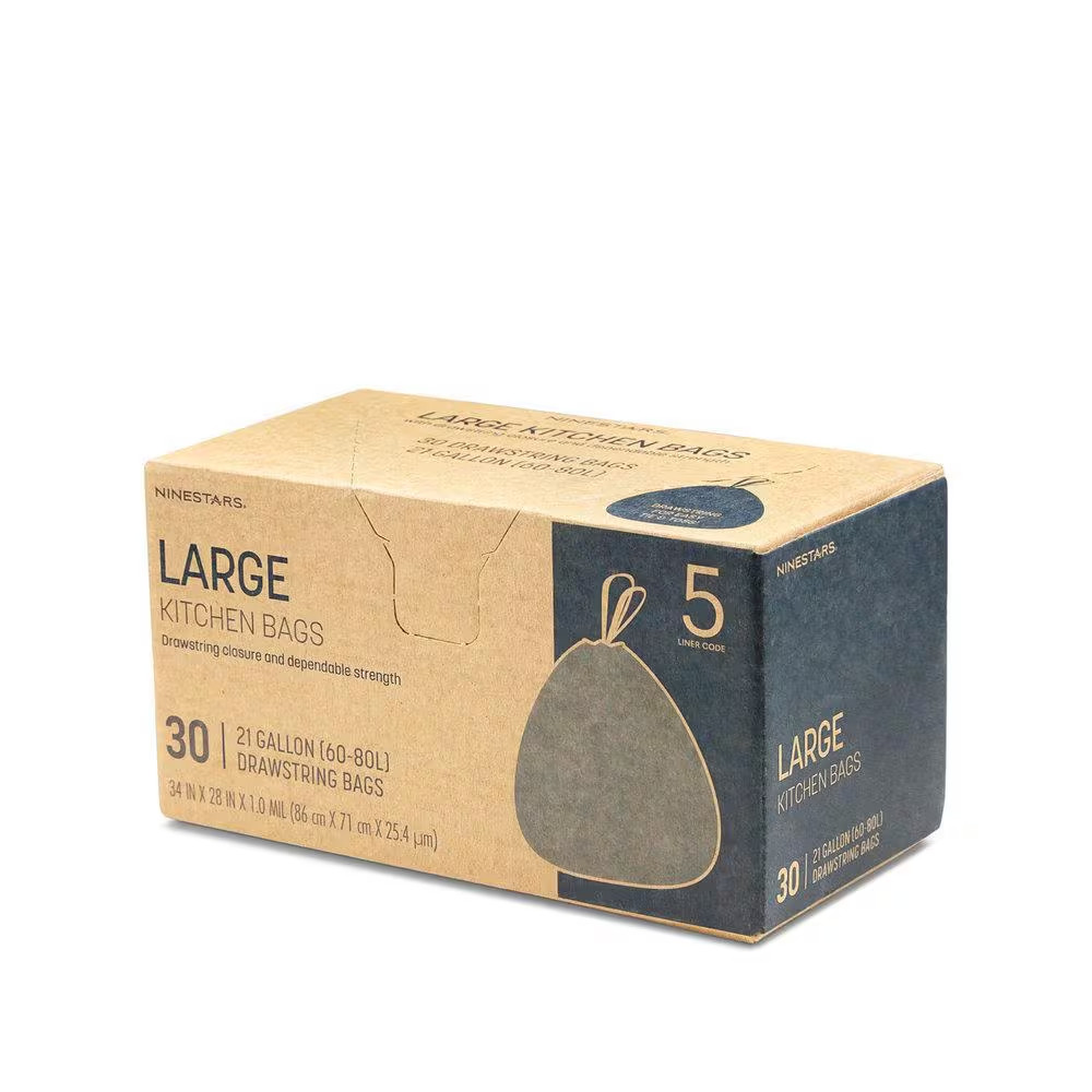 21 Gal. Extra-Strong, Trash Bag with Drawstring Closure, 21 Gal./60-80 L., 30-Co
