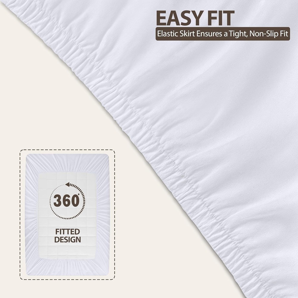 Full Mattress Pad, Quilted Fitted Mattress Protector, Deep Pocket Cover Stre...