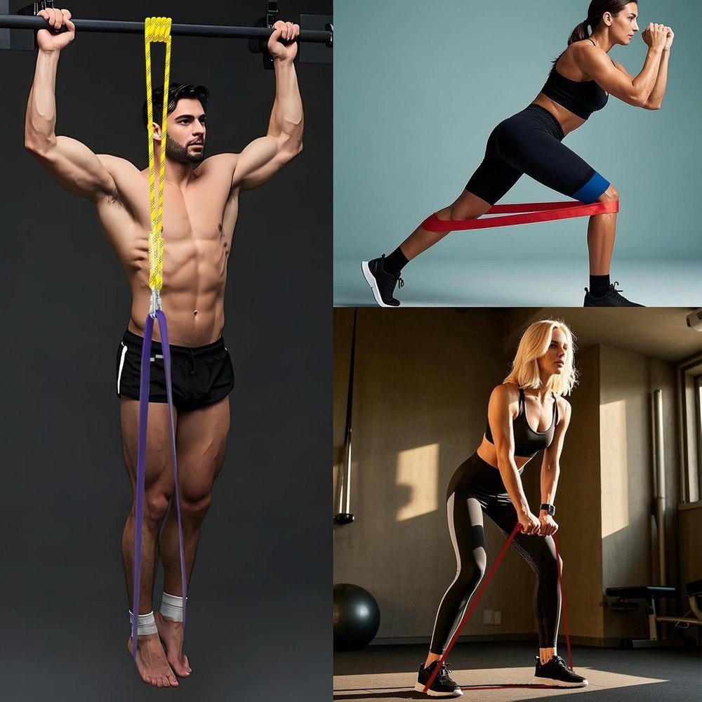 Pull up Assistance Bands Set 4 Heavy Duty Resistance Bands 300Lbs
