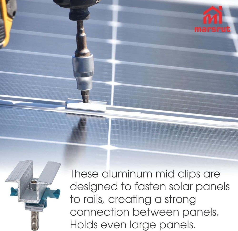 10Pcs Solar Panel Clamps For Unistrut System, Mounting Clamp Bracket Adjustable