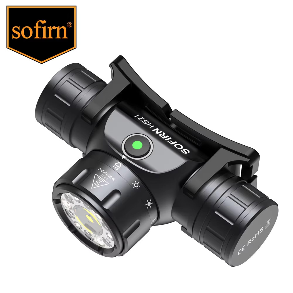 Rechargeable Flashlight Headlamp w/ 18650 USB-C EDC HS21 2000lm Multiuse Sofirn