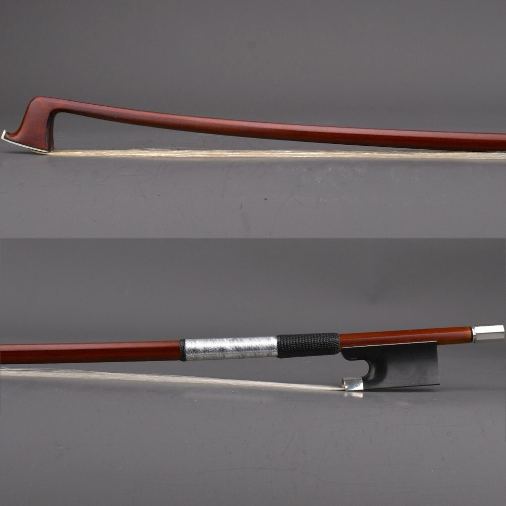 Master Antique Pernambuco Octagonal Violin Bow 4/4 Ebony No eye Frog Silver 62g