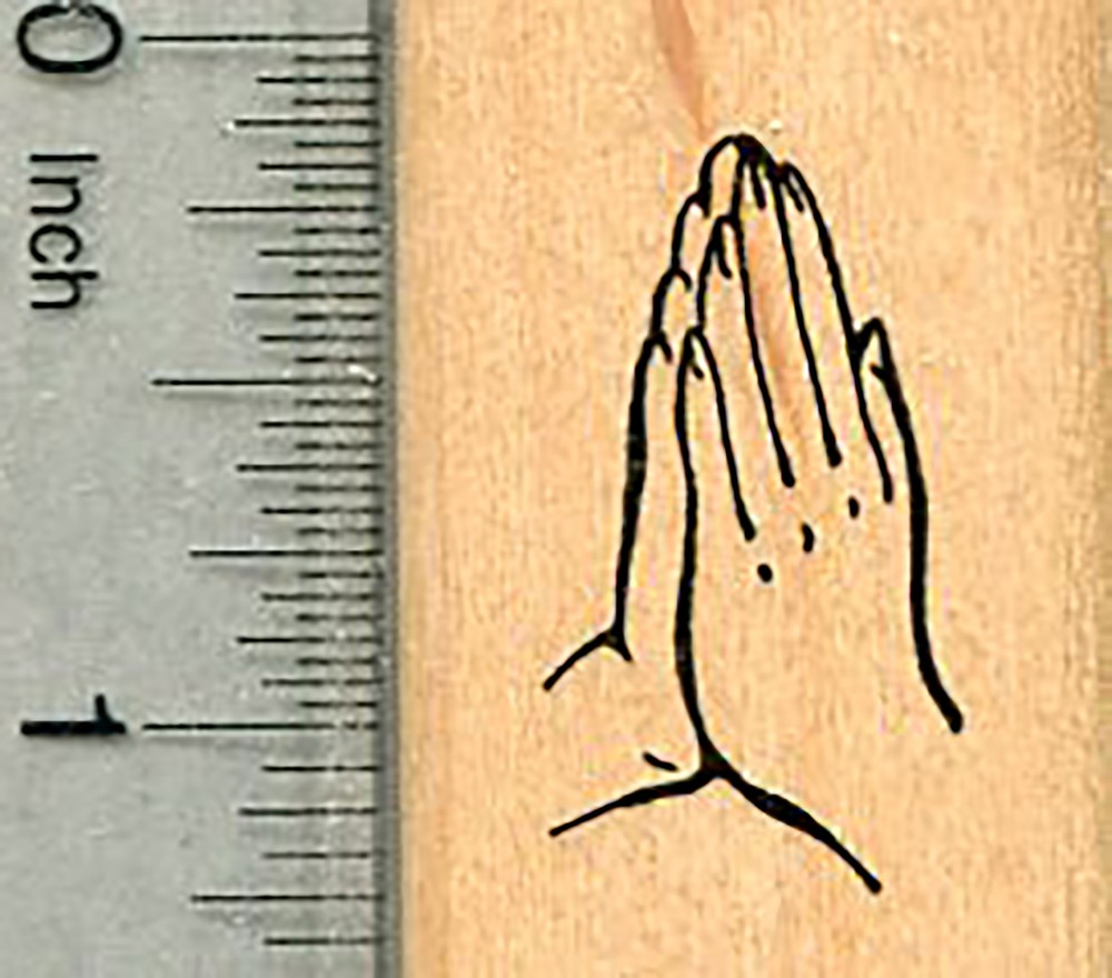Praying Hands Rubber Stamp D37413 WM