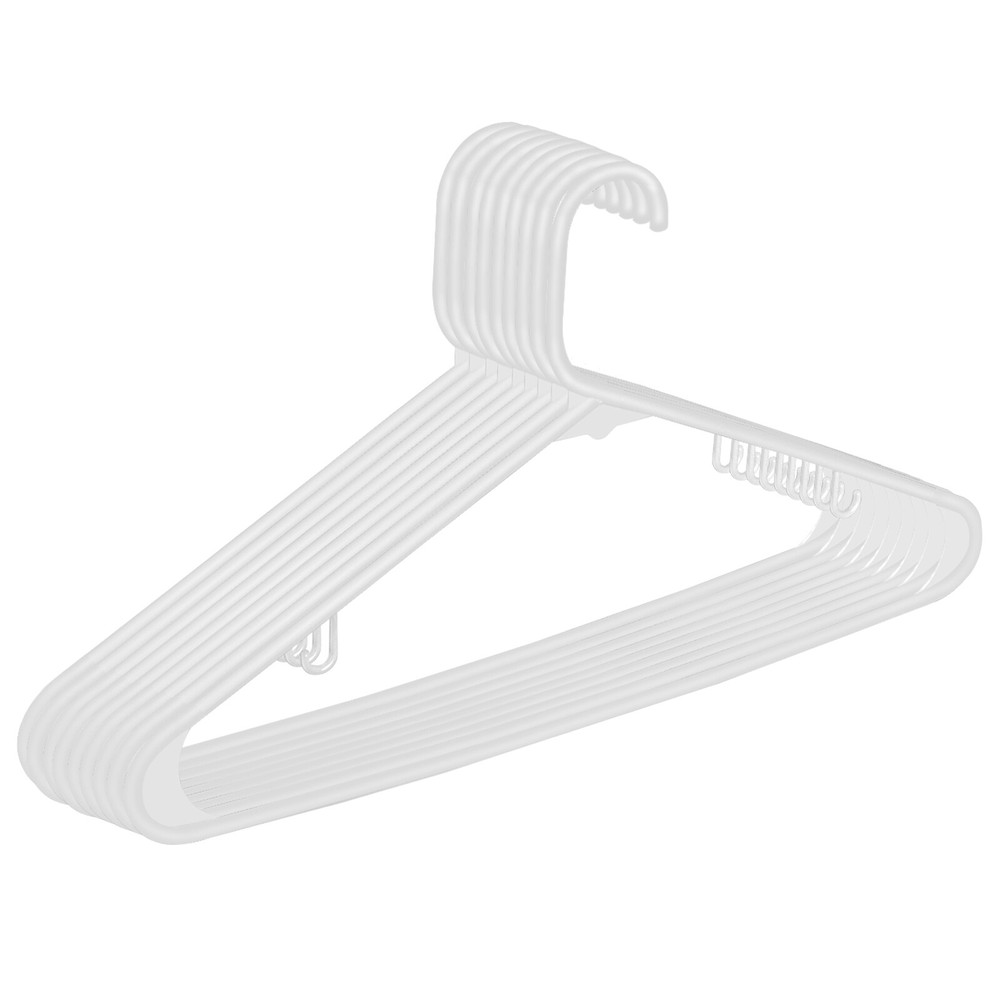 100PCS Reinforced Durable Plastic Space-saving Hangers W/ 2 Hooks Home Organizer