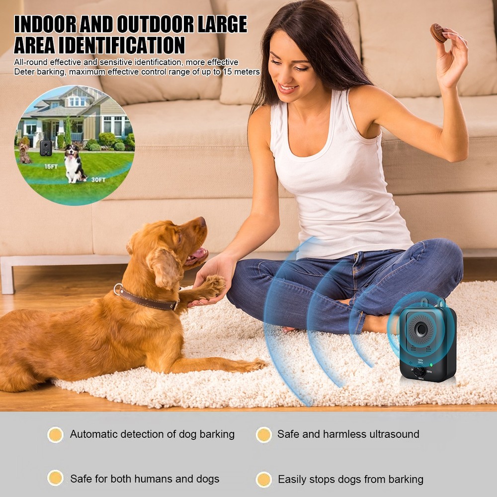 Dog Bark Deterrent Device, Sonic Bark Deterrents with 3 Modes