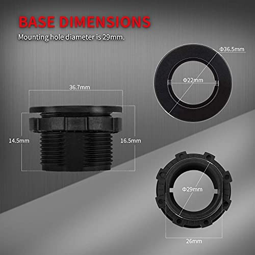 Round Rocker Switch Shell 12V Lighted 3 Blue LED Lighted with Adapter - 1pc