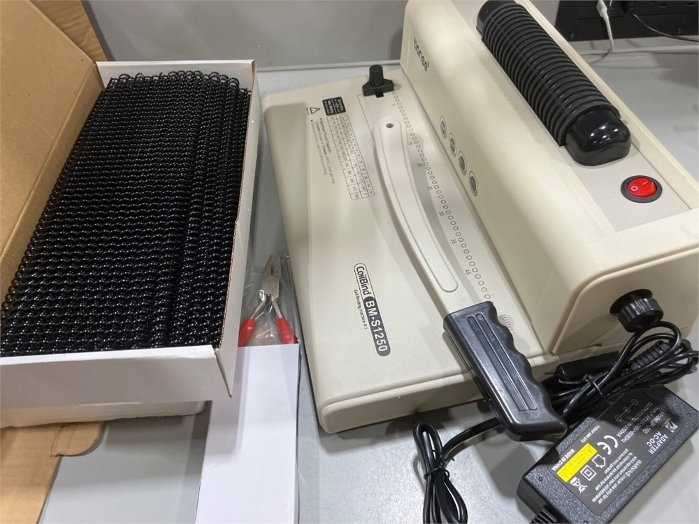 Coil Binding Machine Electric Inserter 12 Sheet Punch W/ 100 Spines Kit