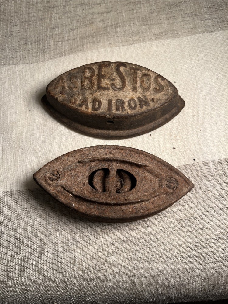 2 Antique Sad Irons Asbestos