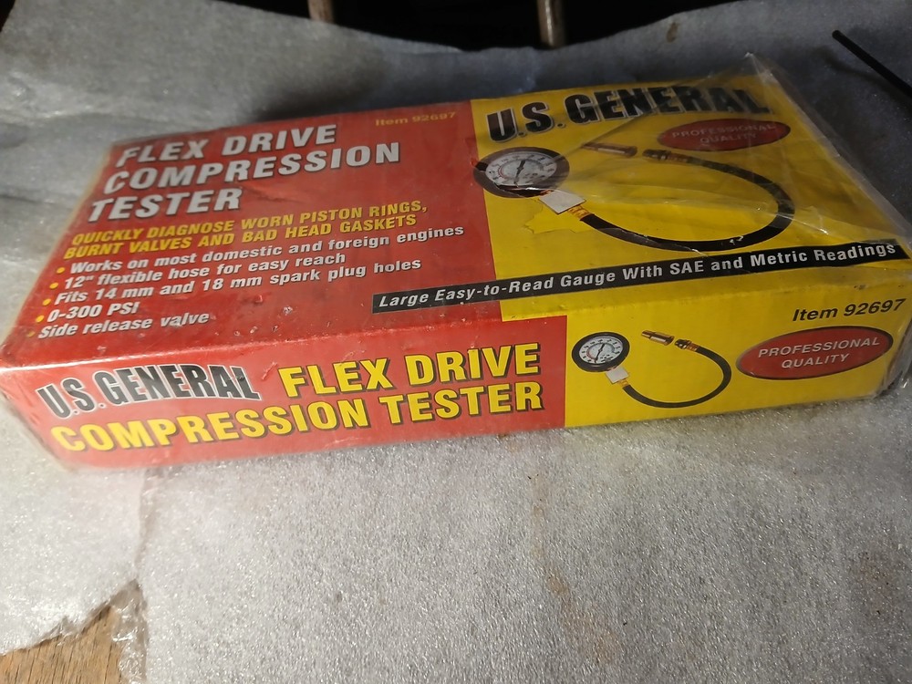 U.S. General Flex Drive Engine Compression Tester 0-300 PSI Harbor Freight