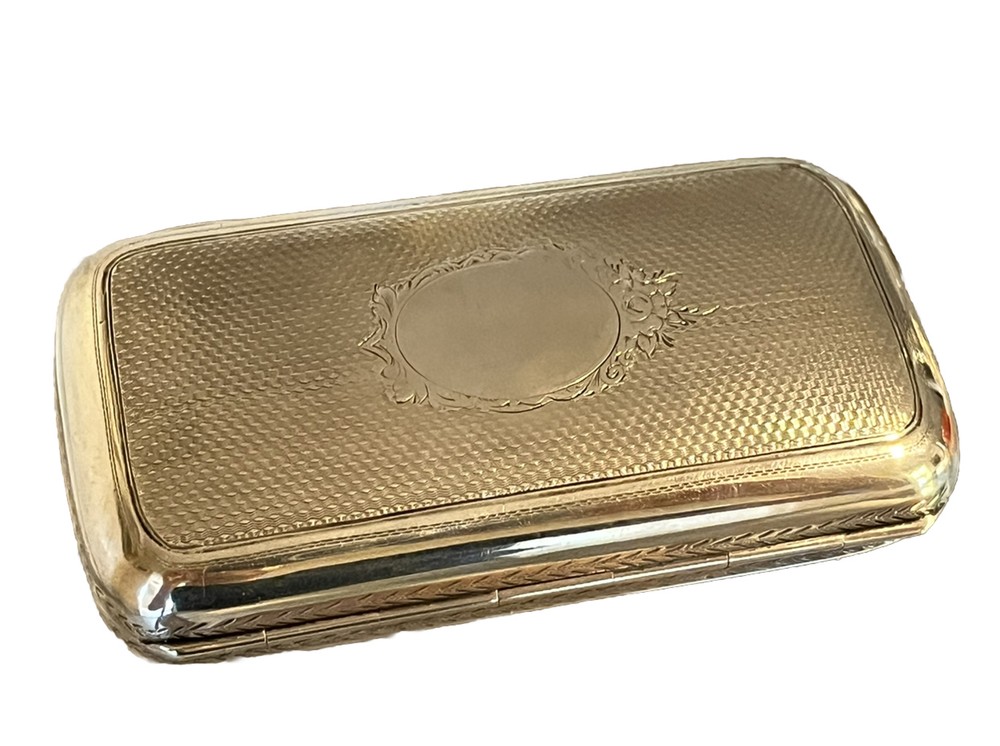 George Unite Sterling Silver Box Case Birmingham 1878 Engine Turned No Monogram