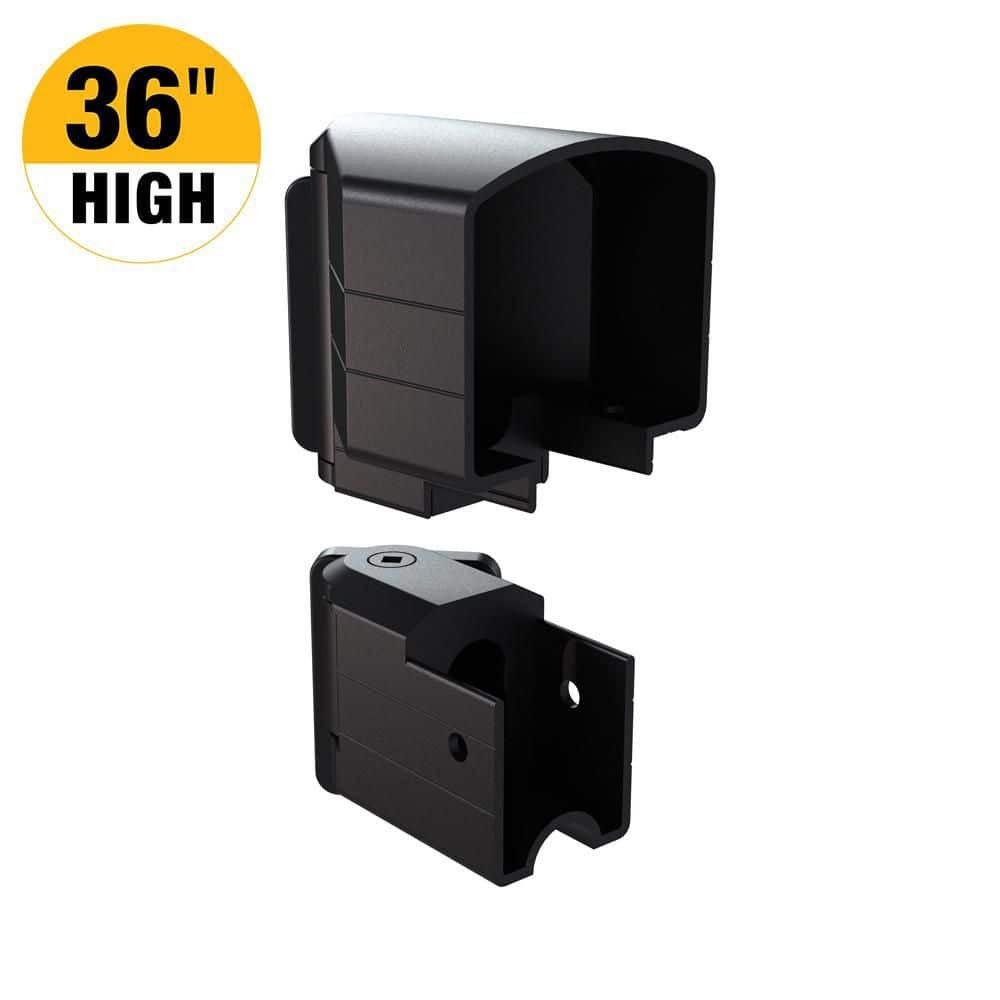 PEAK Aluminum Railing Horizontal Angle Bracket Kit Matte Black 36" 36951