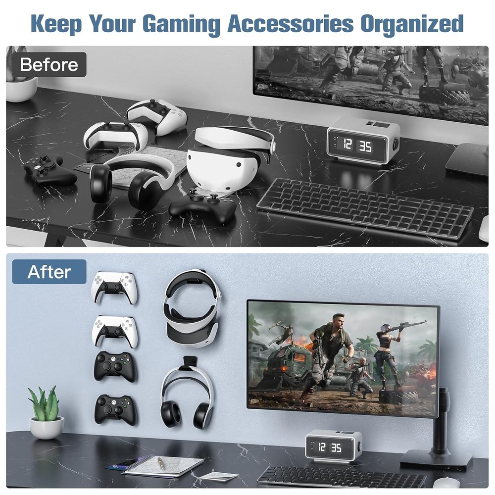 KUNSLUCK 6 Pack Controller Wall Mount – Universal Game Controller Holder for P