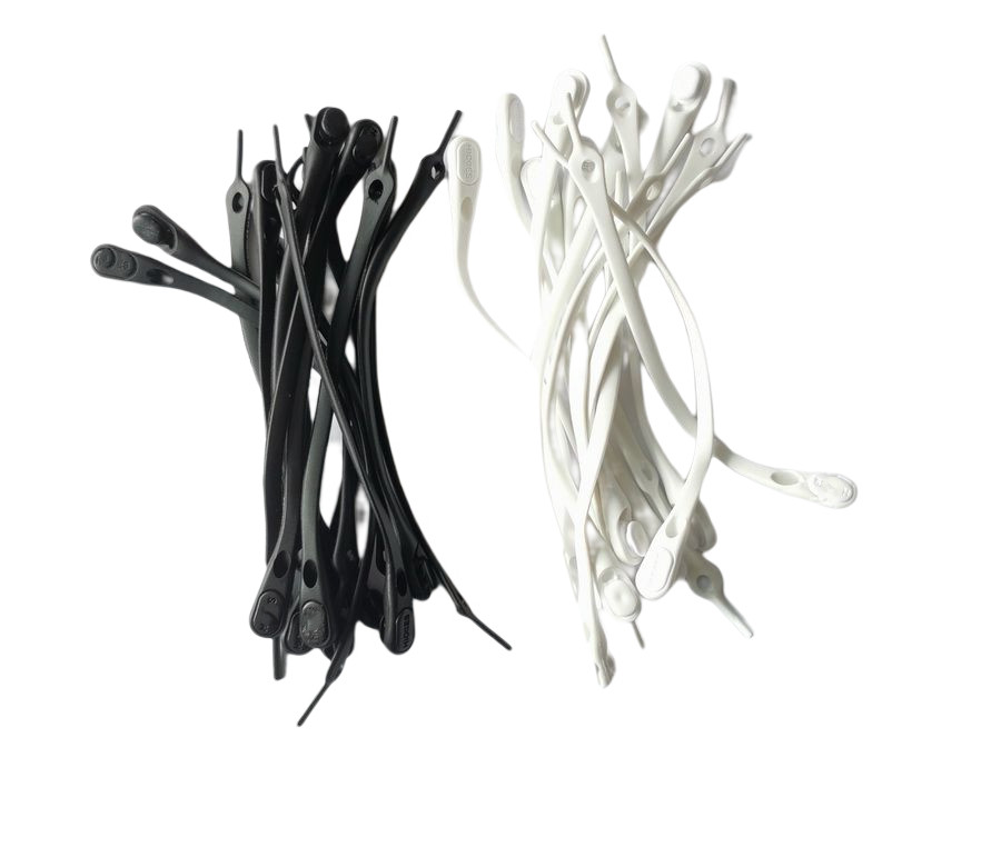 Black or White No Tie Elastic Lacing System Pack of 14