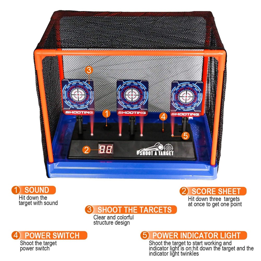 Electronic Shooting Target Scoring Auto Reset Digital Targets Medium, Black