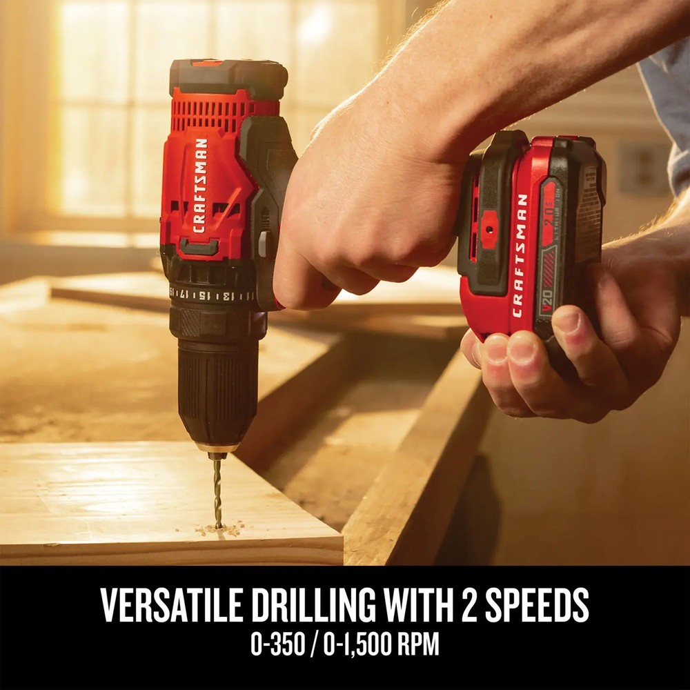 Craftsman V20 Max 4-Tool Power Tool Combo Kit with Soft Case - Black/Red...