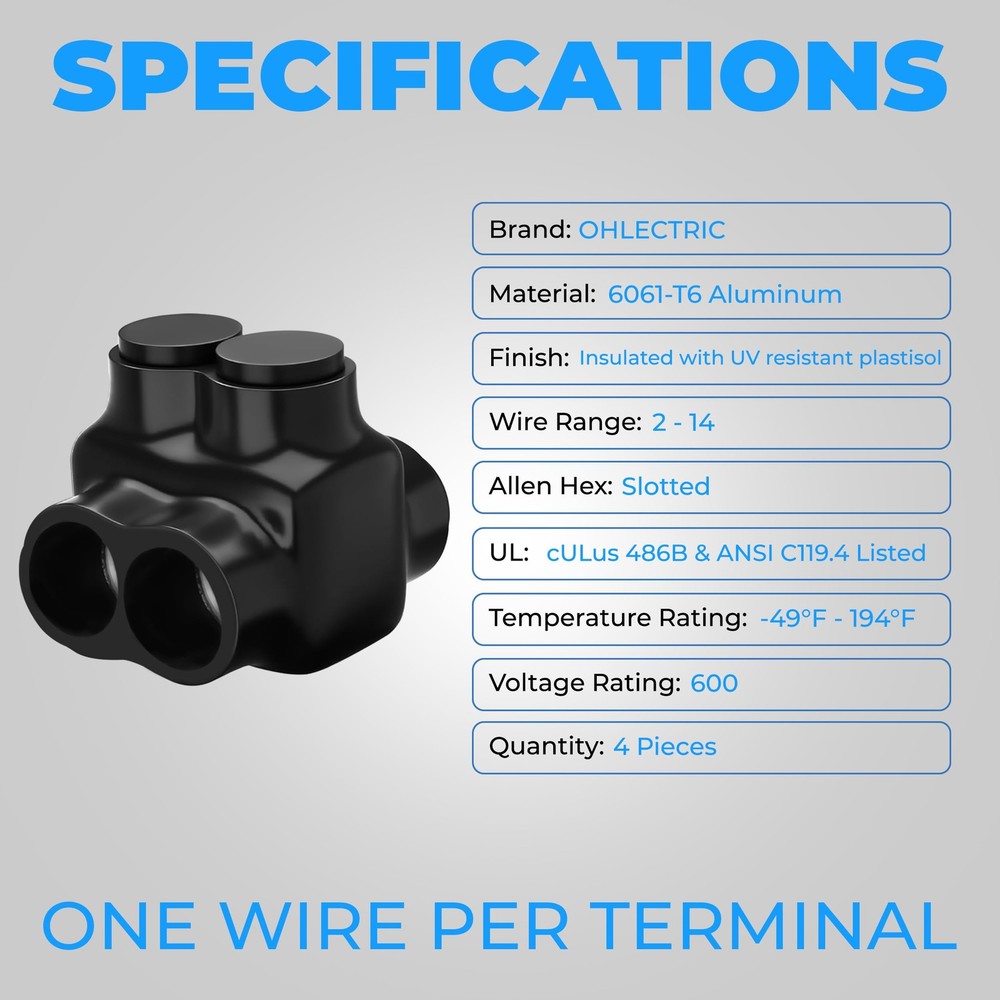 Electrical Power Cable Connectors - Single Entry Wire Range 2-14