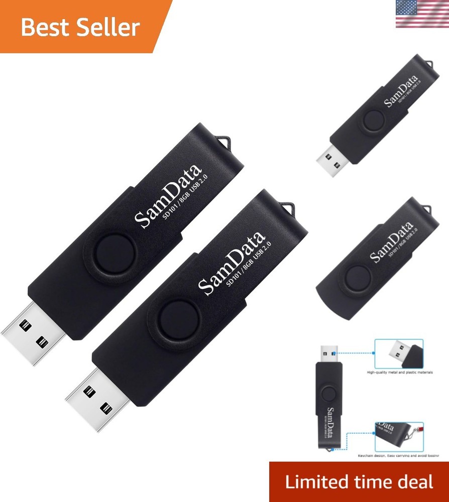 Stylish 8GB USB Memory Sticks - 2 Pack Black Drives for Effortless Data Transfer