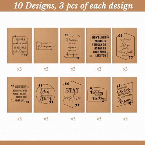 Pcs Inspirational Notepads Pocket Motivational Notebook Mini 30 Brown