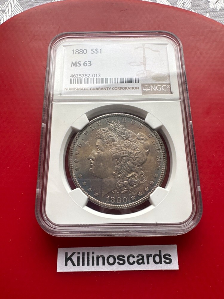 1880 Morgan Dollar NGC MS63 colorful