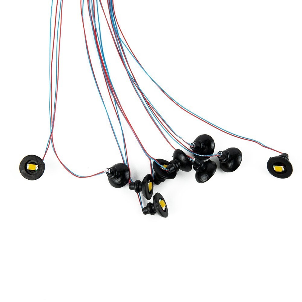 Model Train Scenery Decorations 10 Pack Black Wall Light LED Ceiling Lamps