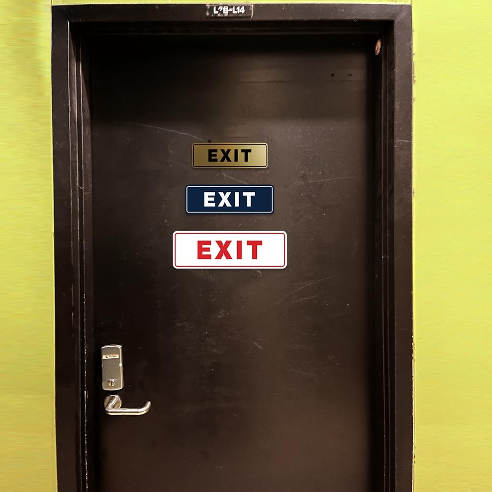 Standard Exit Wall or Door Sign | Durable Plastic and Easy Installation | Dou...