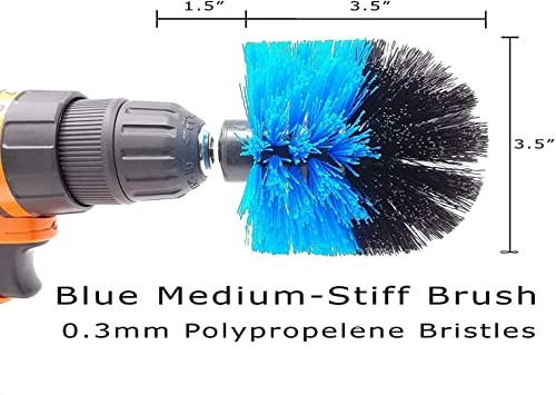 2-Pack Cone Drill Powered Brush Attachment for Cleaning Bathrooms, Kitchens,