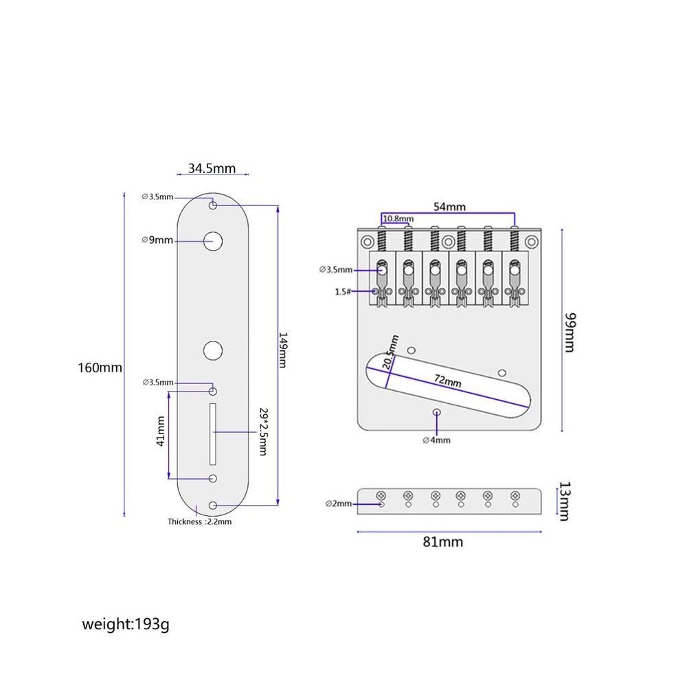 Pattern Carved Chrome Roller Saddle Bridge Control Plate Sets for 6 String Tele