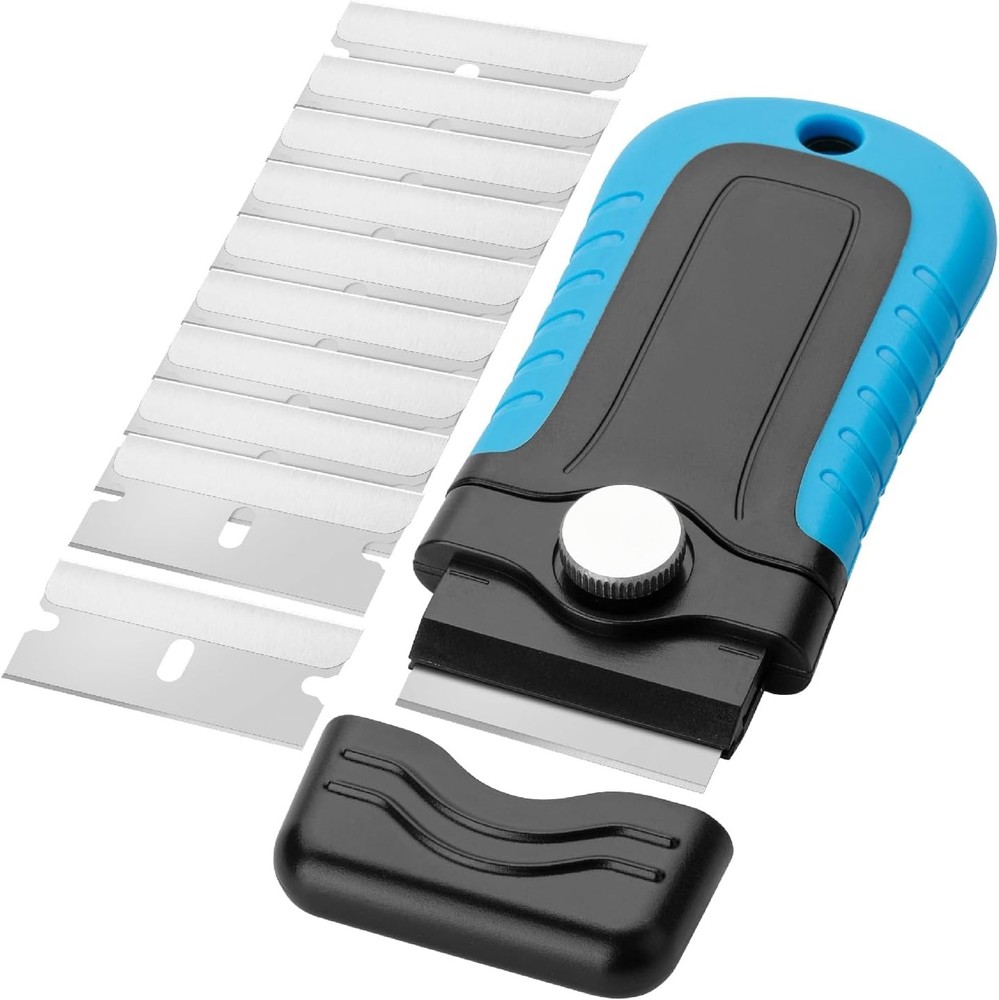 Razor Blade Scraper, Blue, Locking Razor Scraper Set