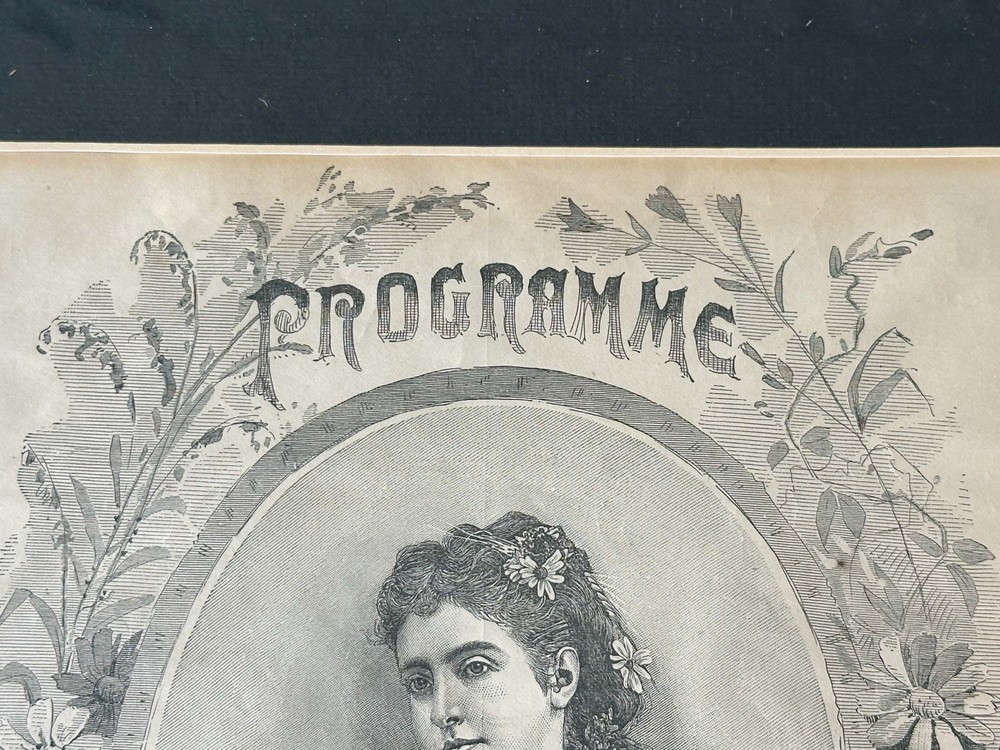 Adelina Patti Program Programme Antique 1880’s Framed Cover Portrait Opera VTG