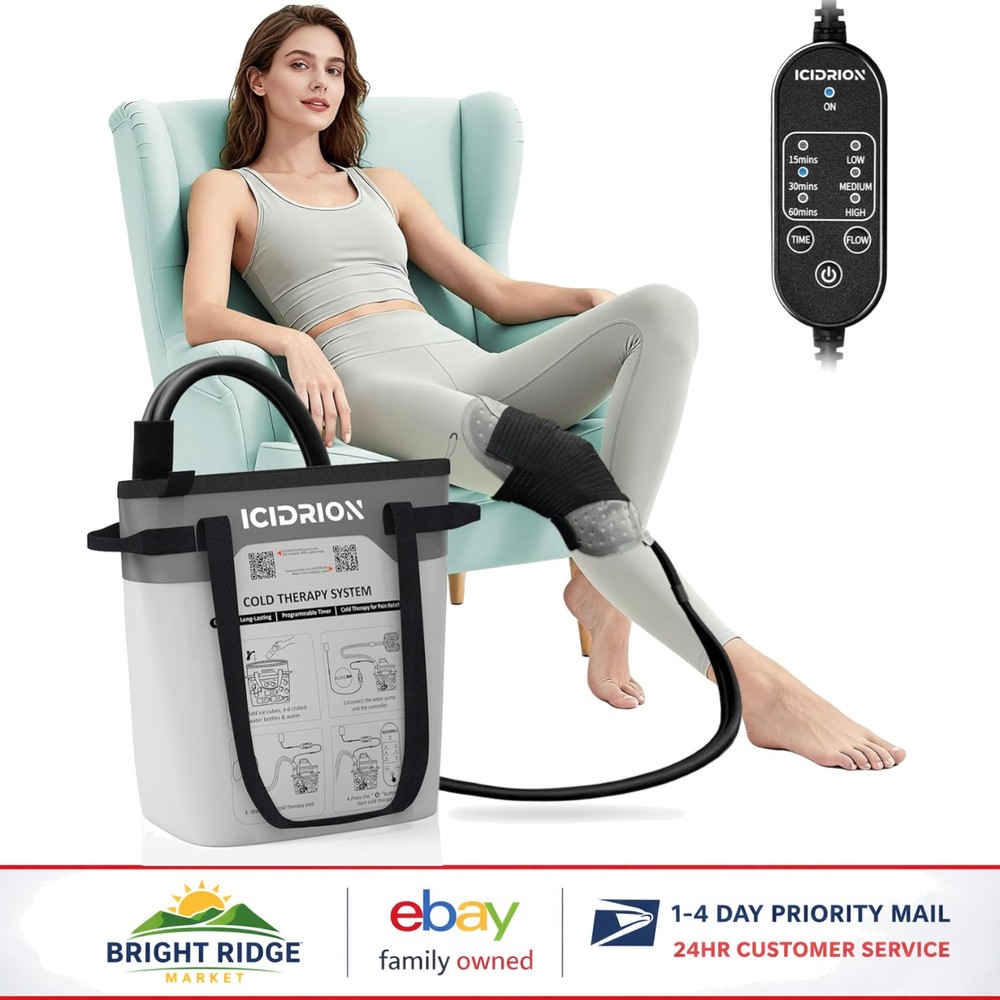 Portable Ice Machine for Post-Surgery Knee Relief, Adjustable Timer & Flow Rates