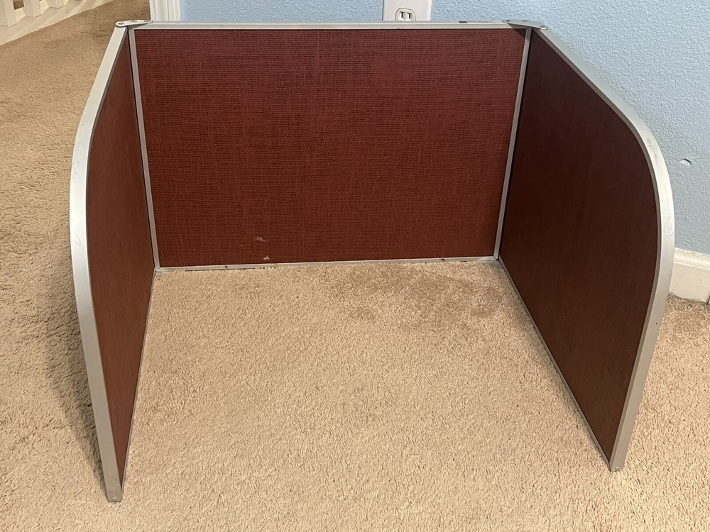 Vintage Best-Rite 24X20 In. Modular Divider Panel, Red Fabric Silver Lining EUC