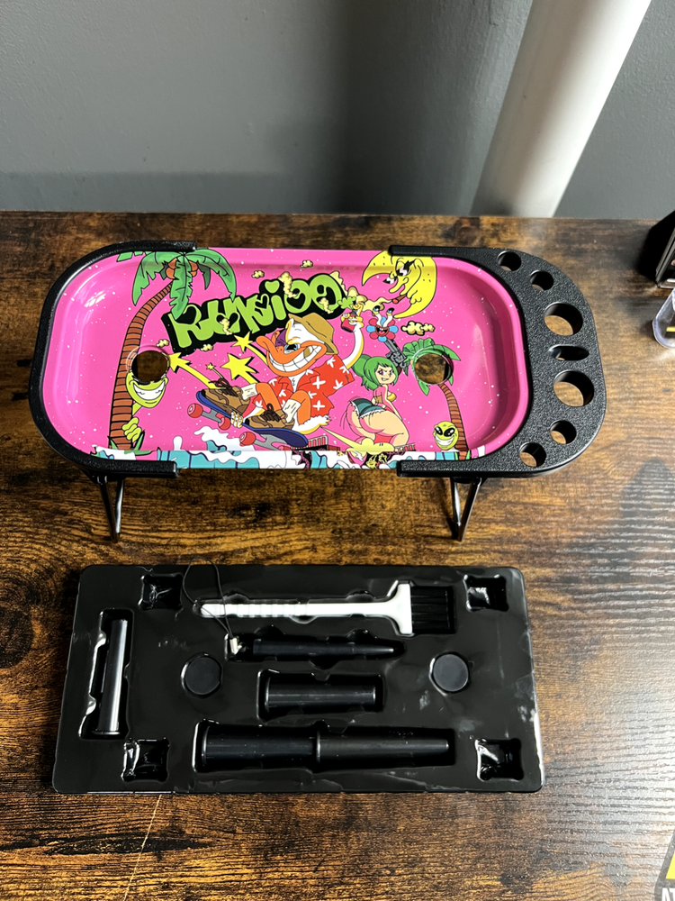 Tinplate Rolling Tray Cone Loader Set, Metal Foldable Stand Many Designs Free Sh