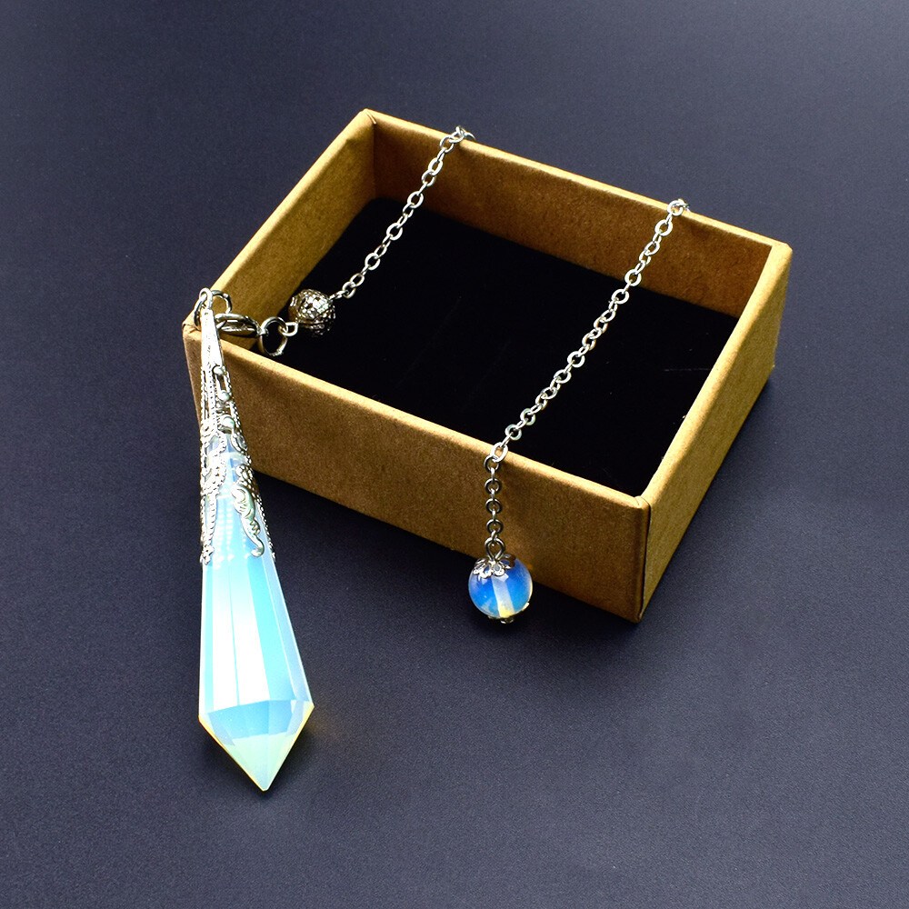 1pcs Opalite Crystal Pendulum Dowsing Tool for Chakra Pendant Reiki Healing