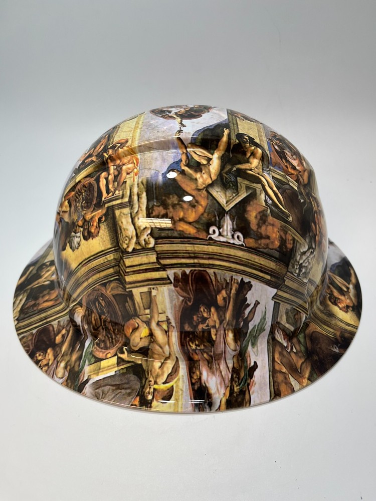 New Full Brim Hard Hat Custom Hydro Dipped SISTINE CHAPEL MICHELANGELO