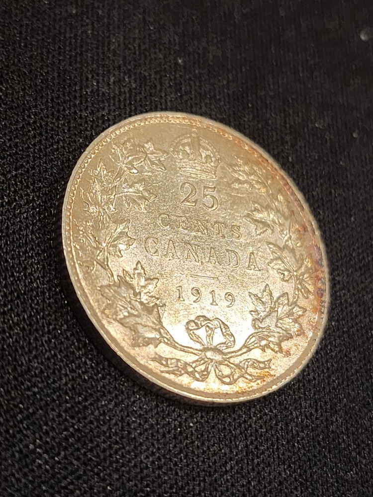 1919 Canada 25 Cents Silver Coin