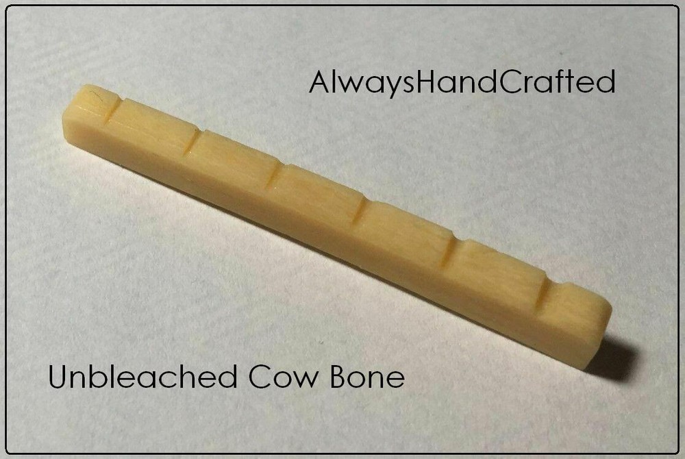 AlwaysHandCrafted UNBLEACHED BONE NUT made for FENDER Guitar - Flat Bottom