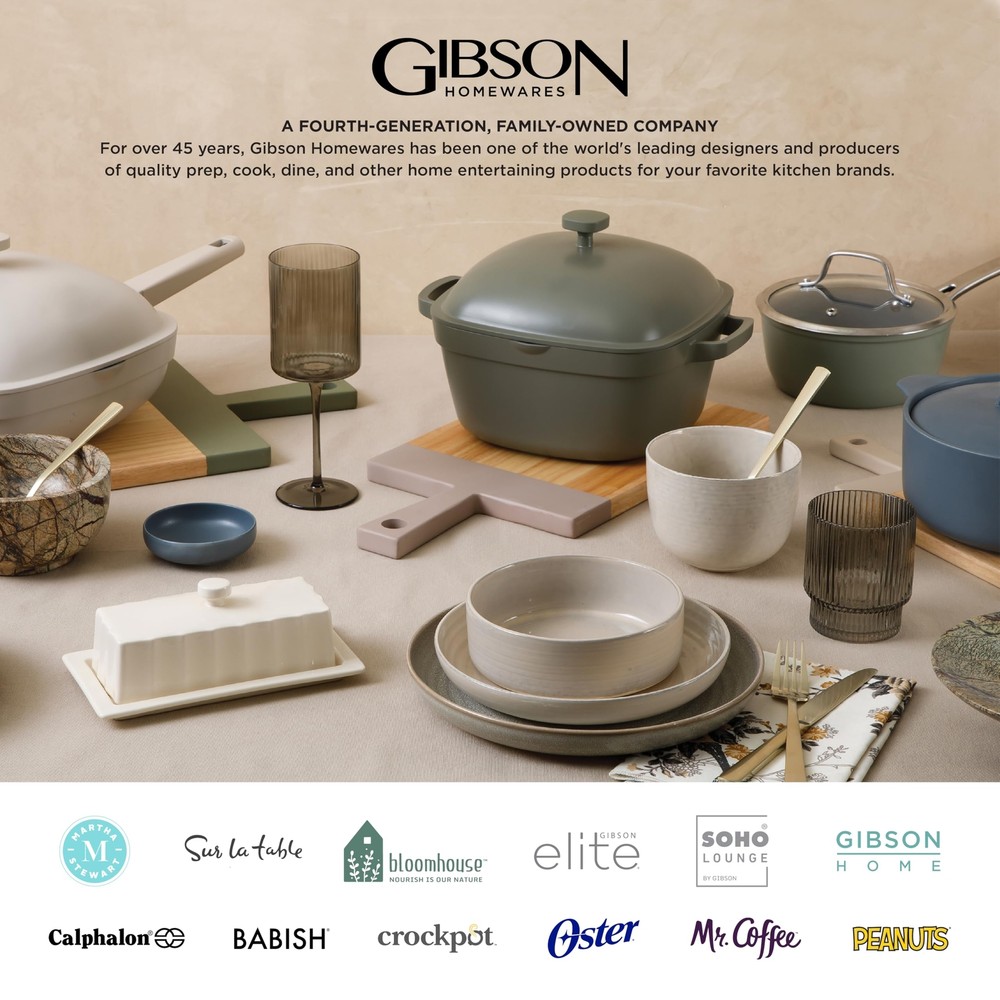 Gibson Home Gracious Dining 40 Piece Embossed Dinnerware Set for 8 White