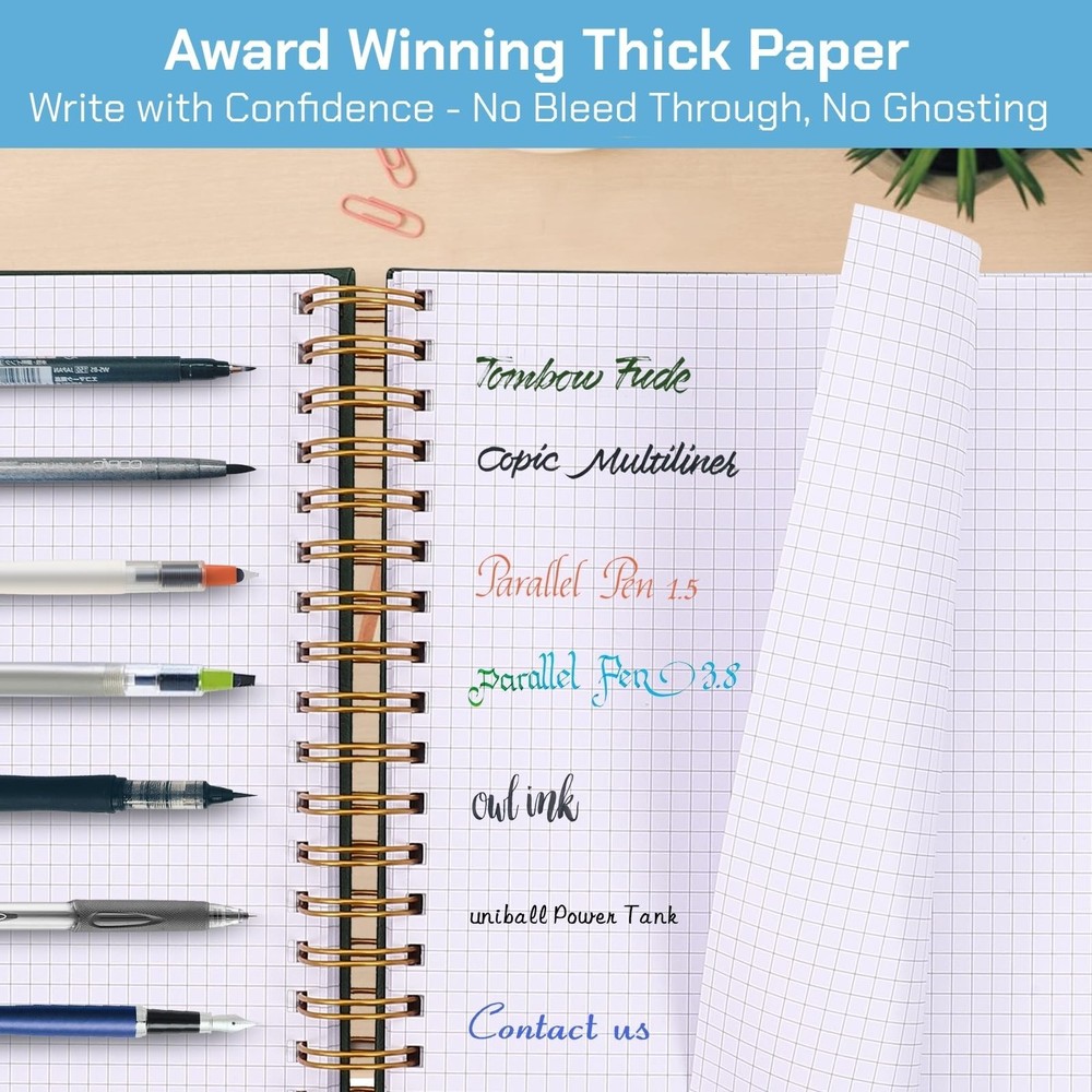 Graph Paper Notebook, 8.5” x 11” Graphing Notebook, 300 Pages, Large
