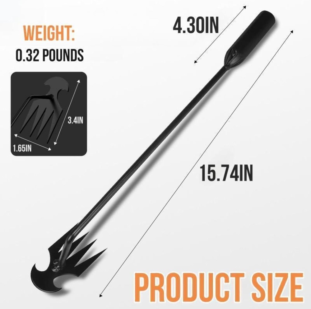 MOTEERLLU Uprooting Weeding Tool 4 Claw Manganese Hand Puller
