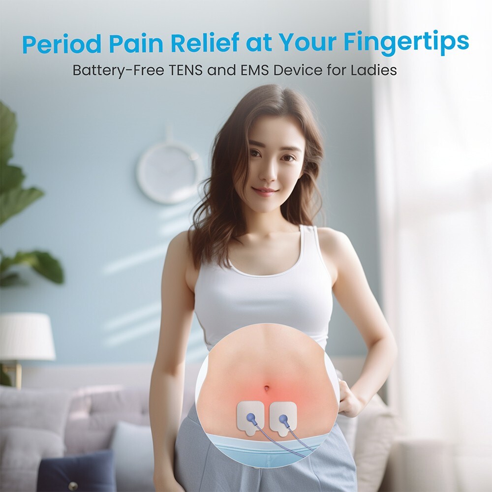 Compact App-Controlled TENS & EMS Pain Relief Device, iOS & Android compatible