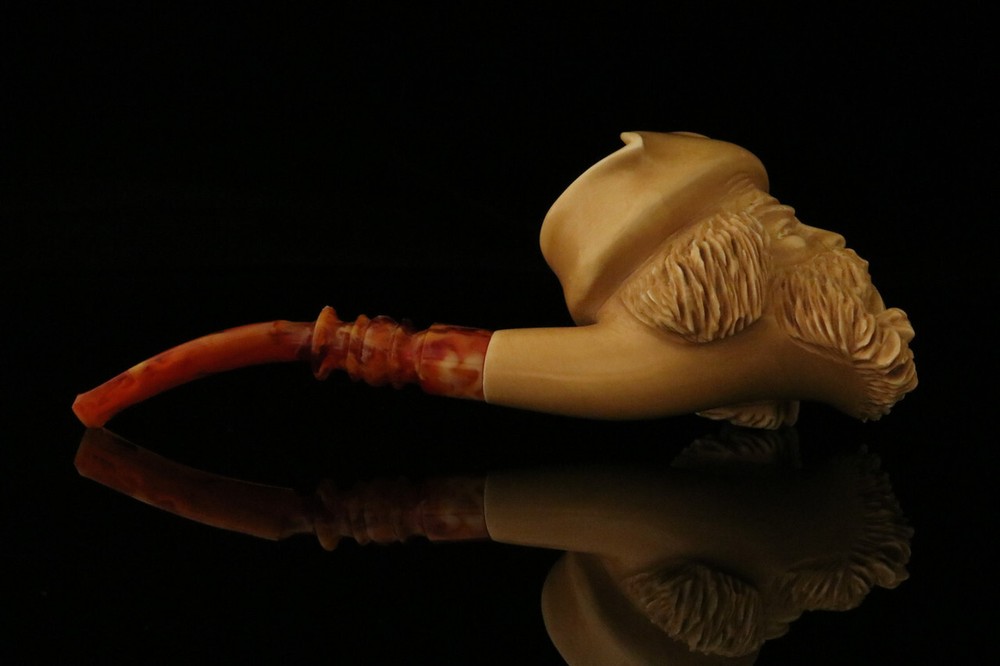 srv - Pirate Block Meerschaum Pipe with fitted case M3293