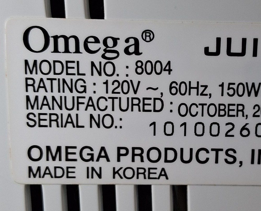 Omega Juicer Motor Base Replacement (Fits 8003 8004 8005 8006) Motor Model 8004