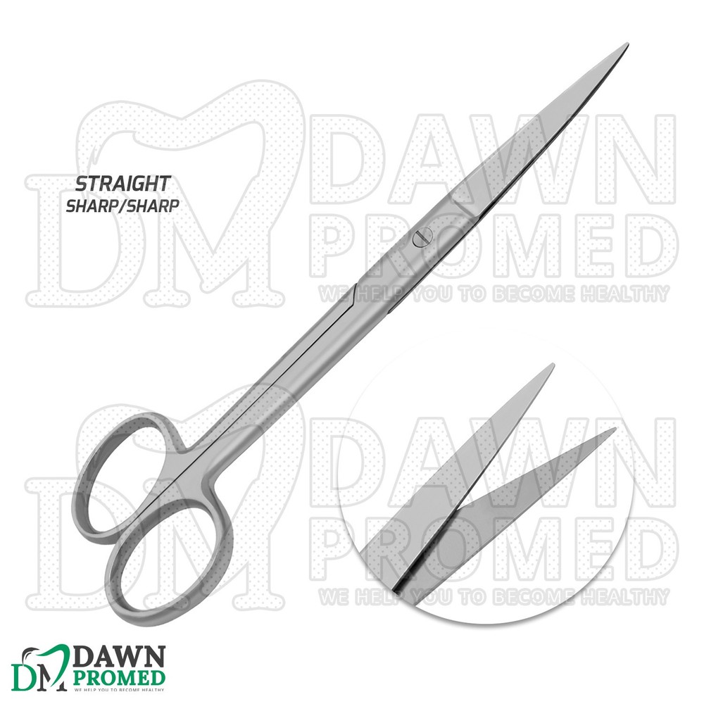 6 Pcs Operating Scissors 6.5" Straight & Curved Round Pattern Set German Grade