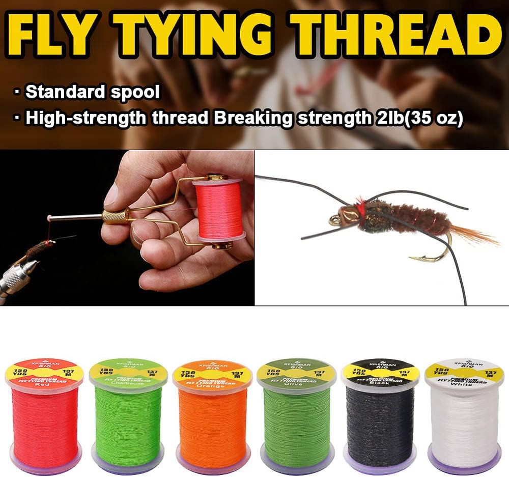 Beginner Fly Tying Kit - 120 Essential Materials and Tools Included