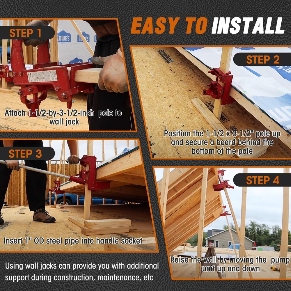 Malleable Iron Wall Jack 1000 lbs Capacity for Lifting Beams