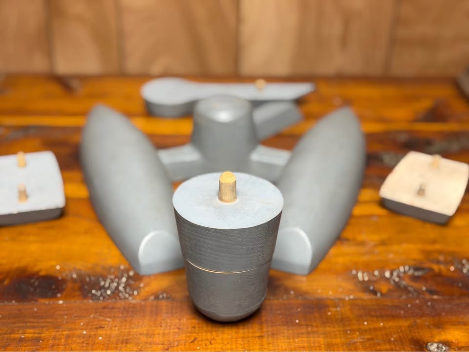 12" Master Sand-Casting 3D Pattern for making brass sailboat castings. Handmade