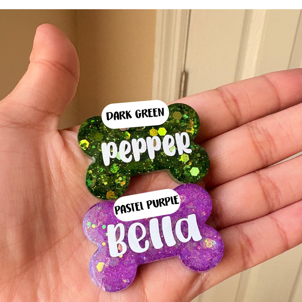 Custom Resin Dog ID Tags - Custom Dog Tags | Personalized Bone Shape | Handmade