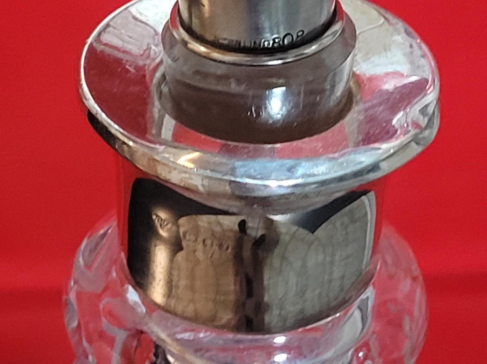 Sterling Silver and Crystal 11" Decanter