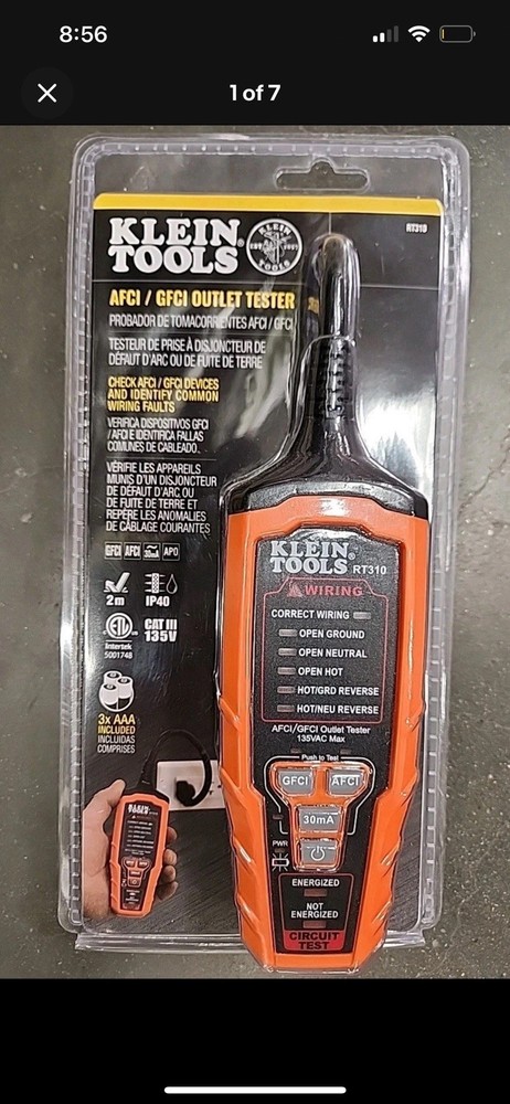 Klein RT310 AFCI /GFCI Outlet Tester