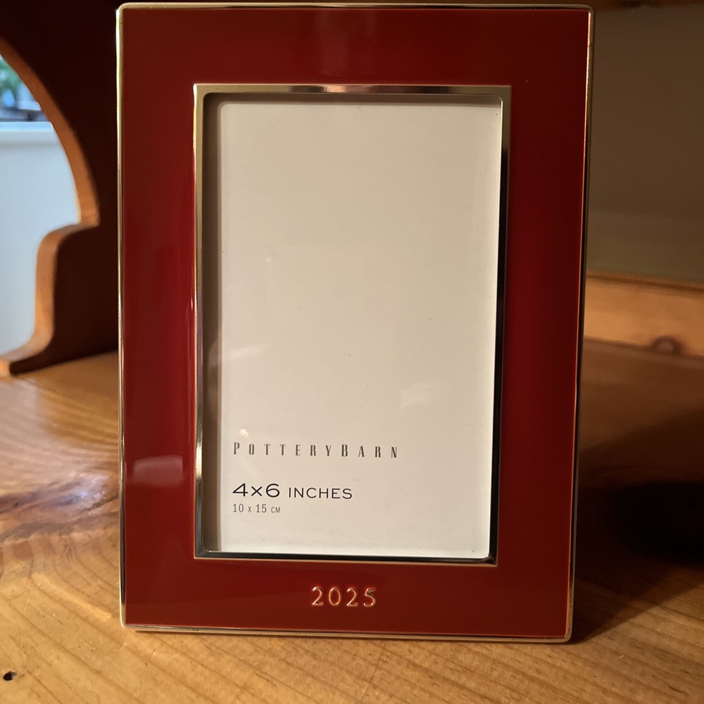 Pottery Barn RED 2025 Enamel Frame for 4x6 Photo Rectangular New In Box